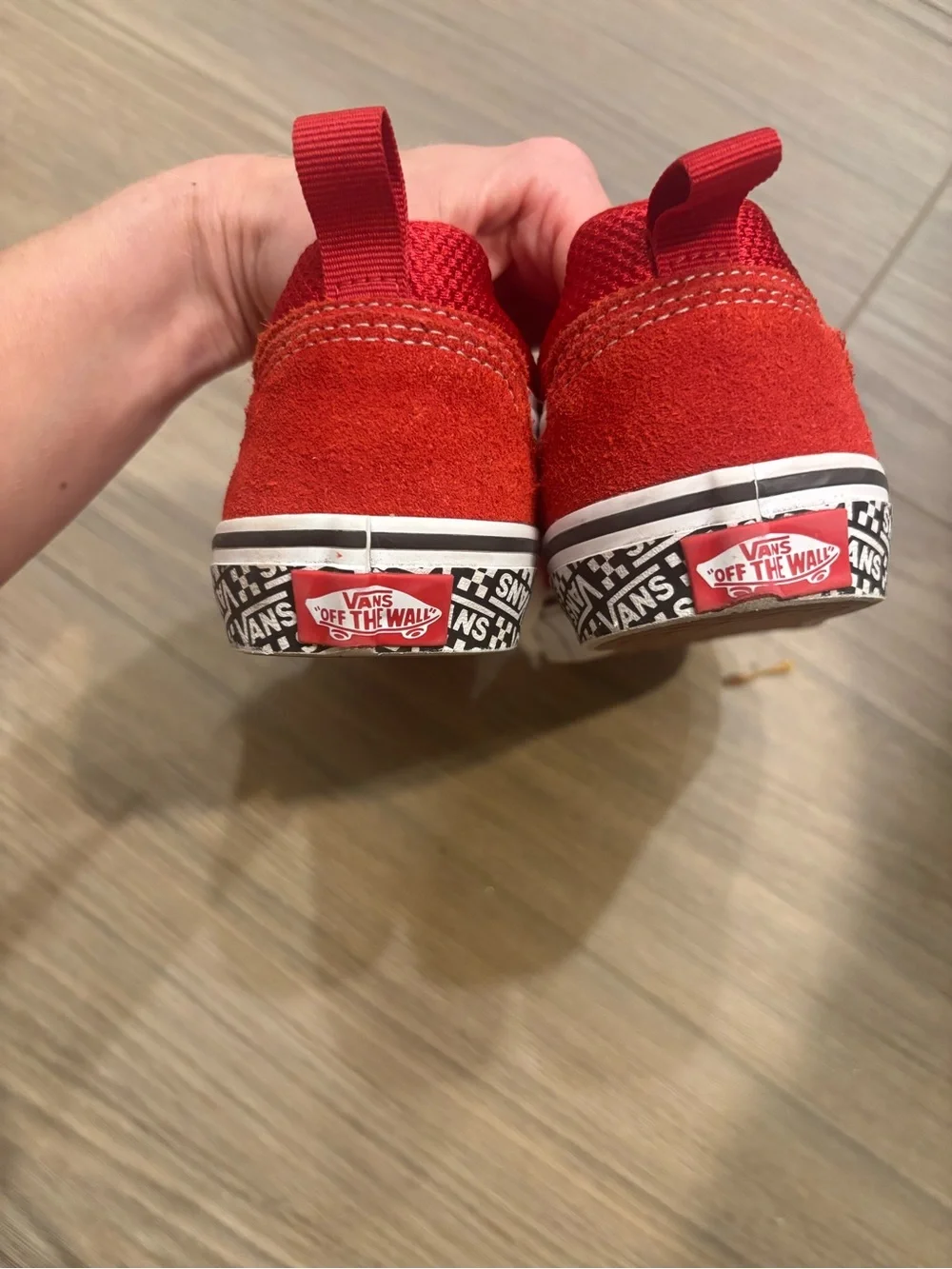 Vans Kids Red Low-Top Sneakers with White Side Stripe